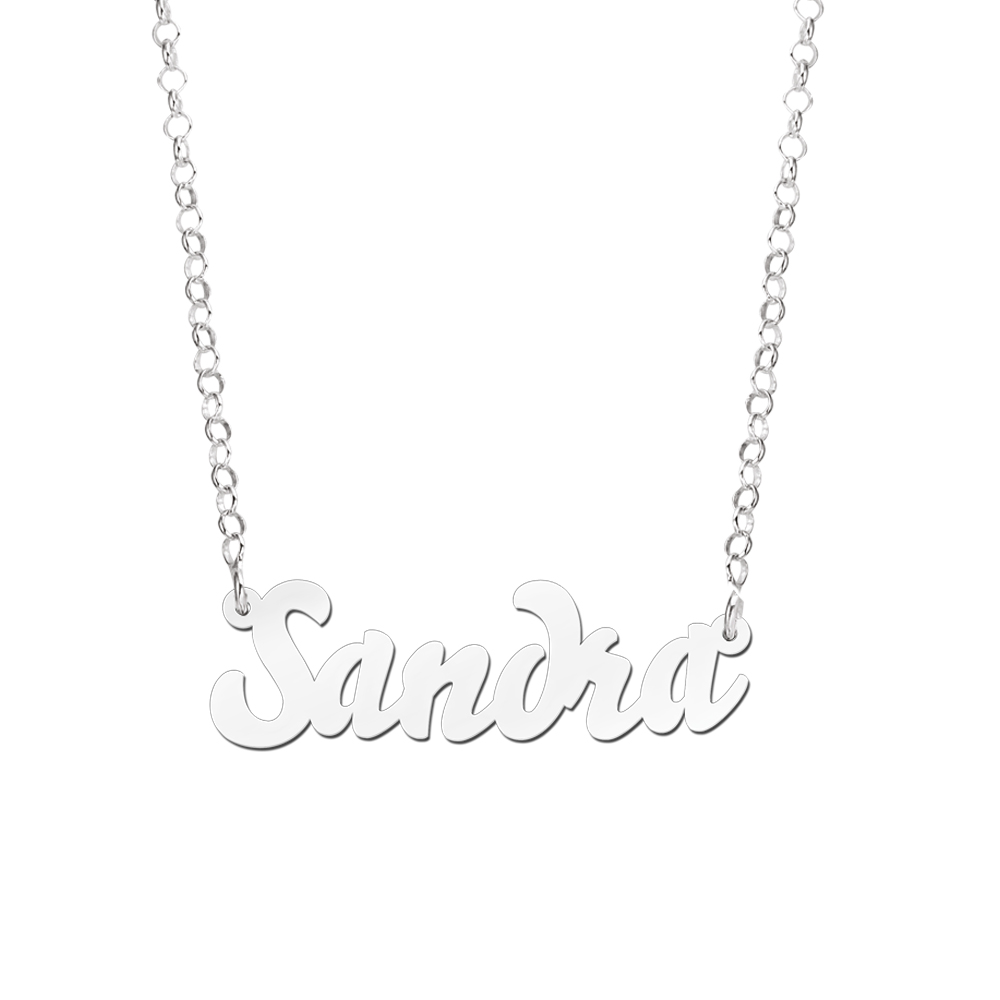 Silver Name Necklace Model Sandra