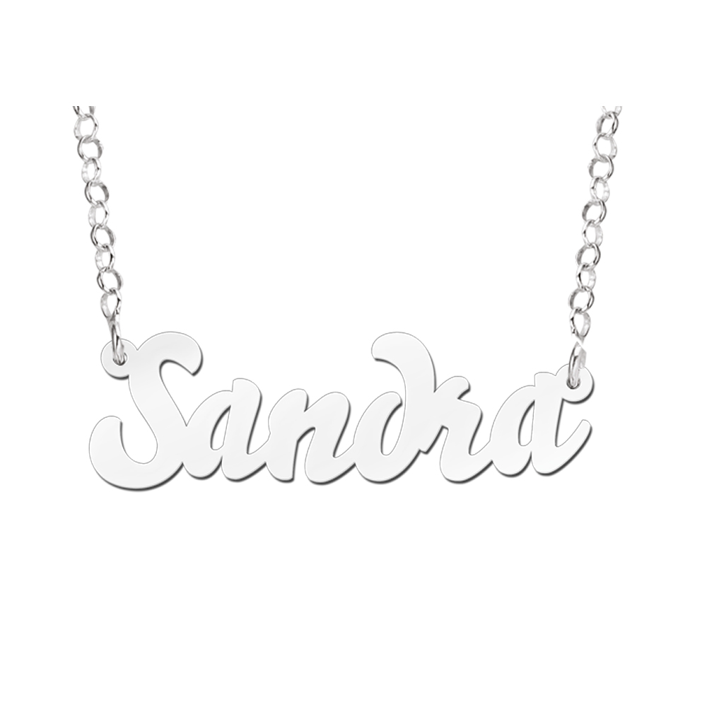 Silver Name Necklace Model Sandra