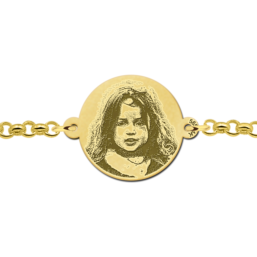 Golden photo bracelet round