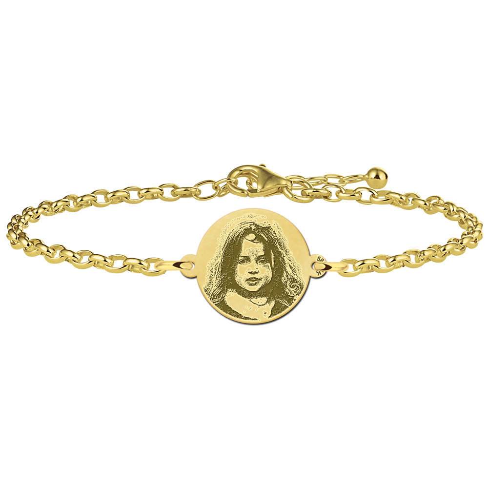 Golden photo bracelet round