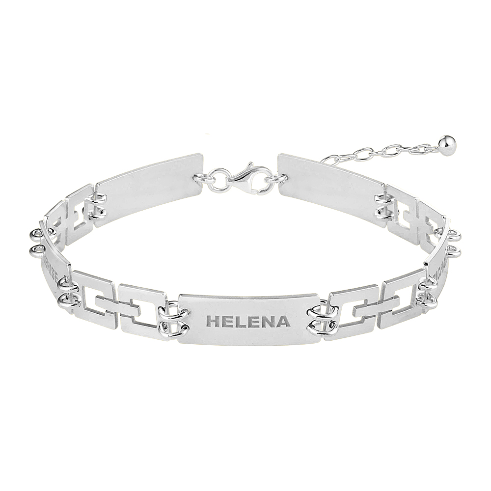Silver bracelet with links