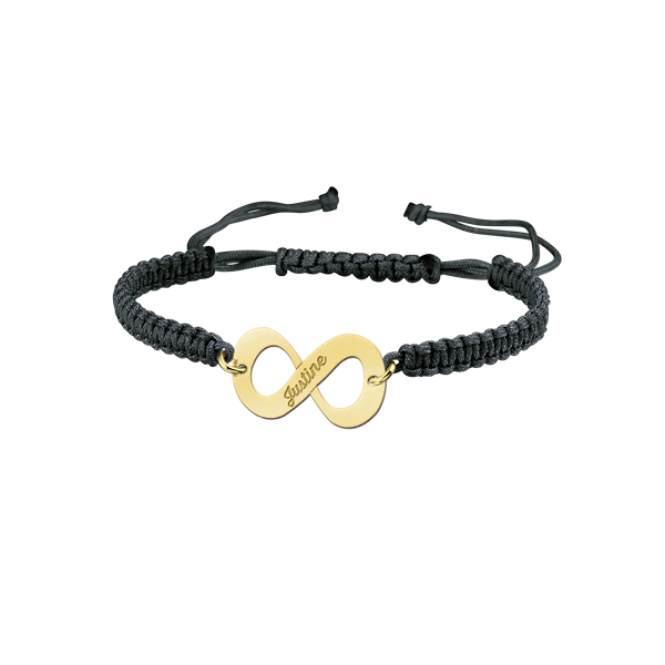 Gold Infinity Bracelet Shamballa Black