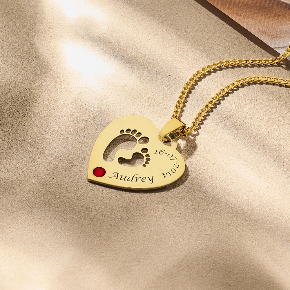 Birth stone in golden heart