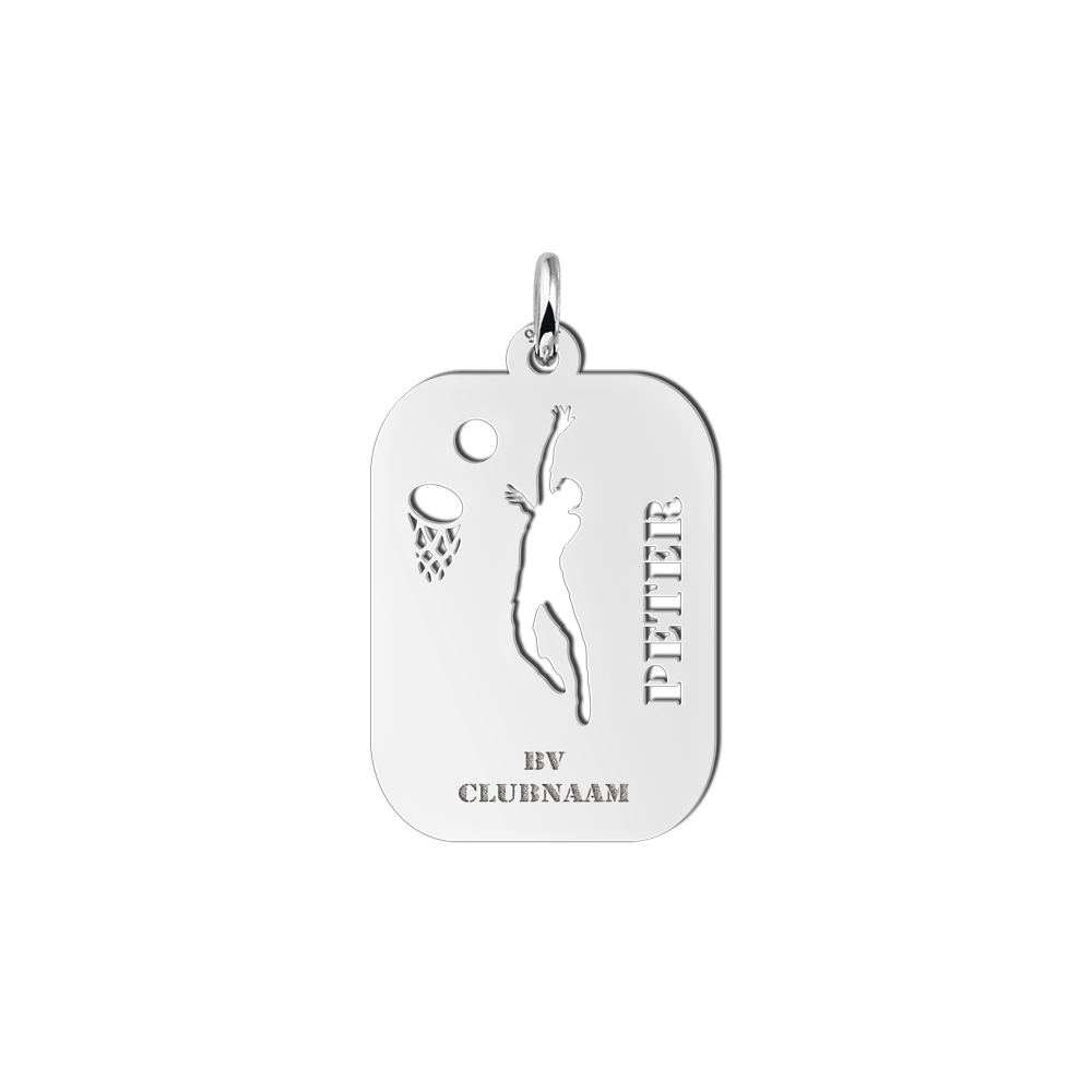 Silver basketball pendant