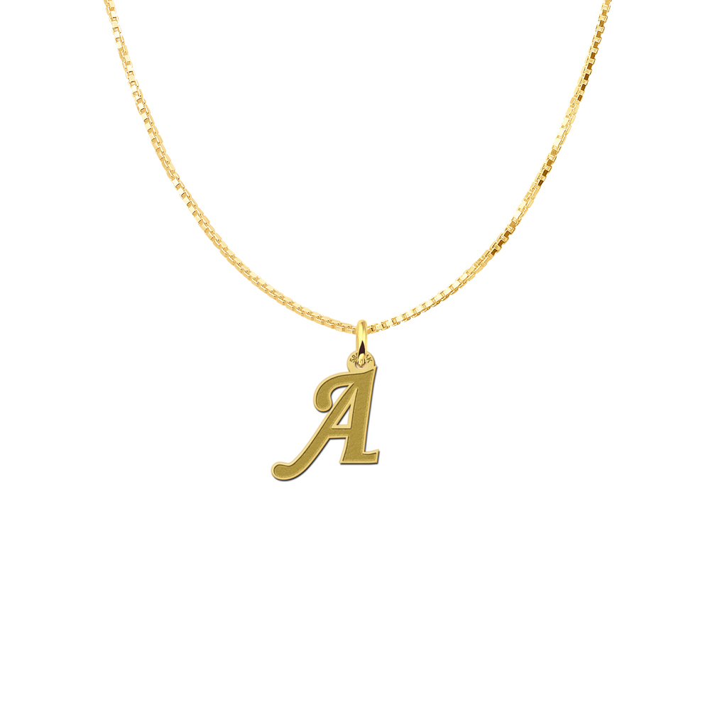 Golden engraved initial pendant