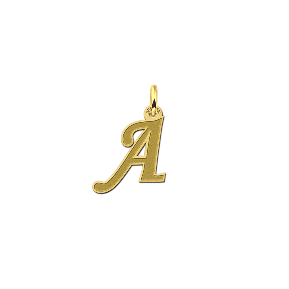 Golden engraved initial pendant