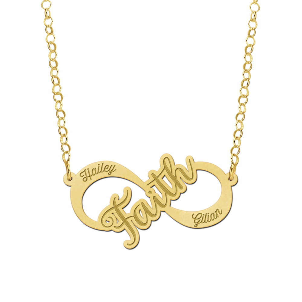 Golden Infinity necklace Faith