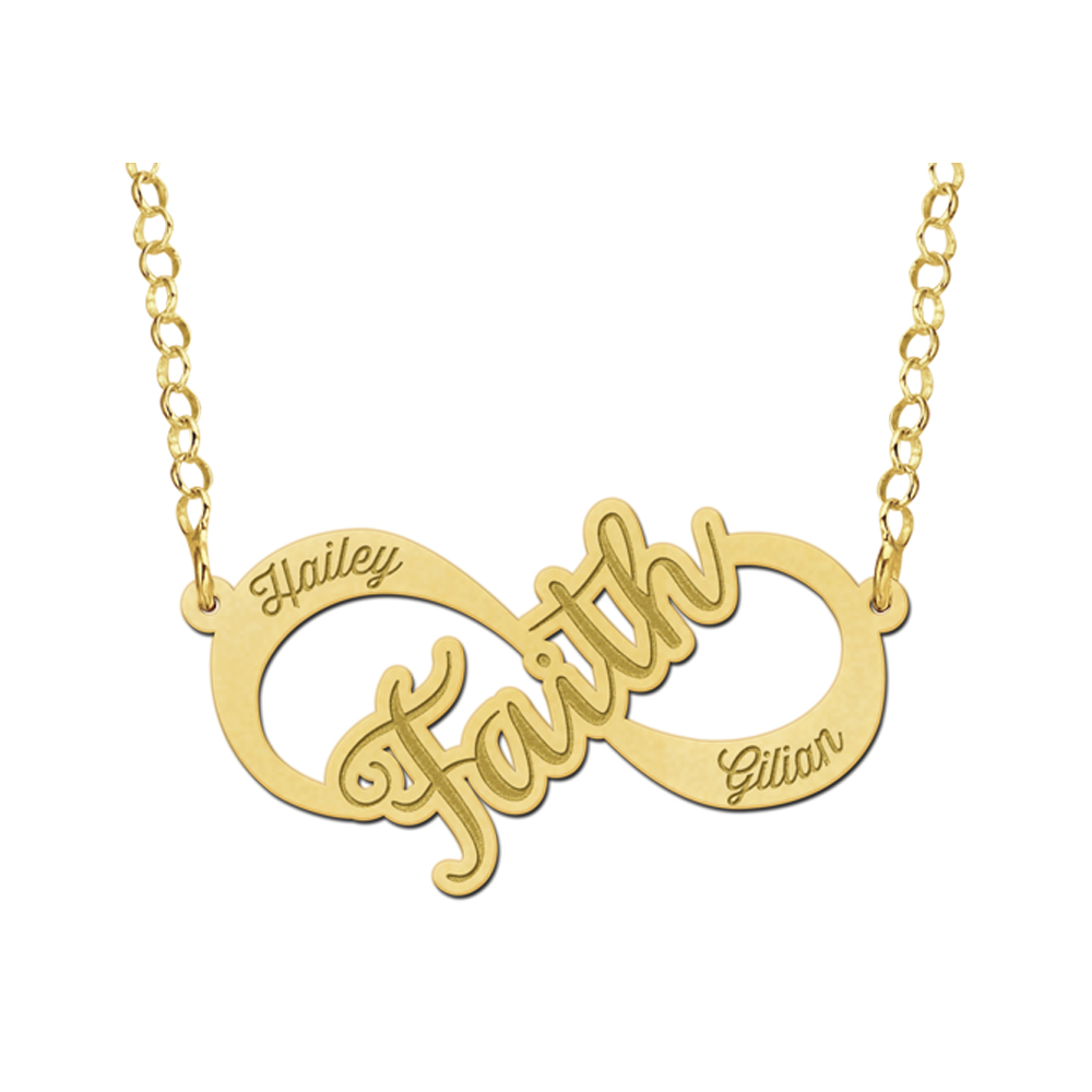 Golden Infinity necklace Faith