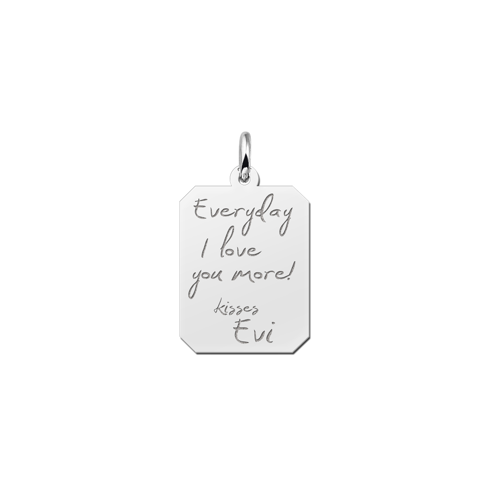 Silver Engraved Pendant with Text