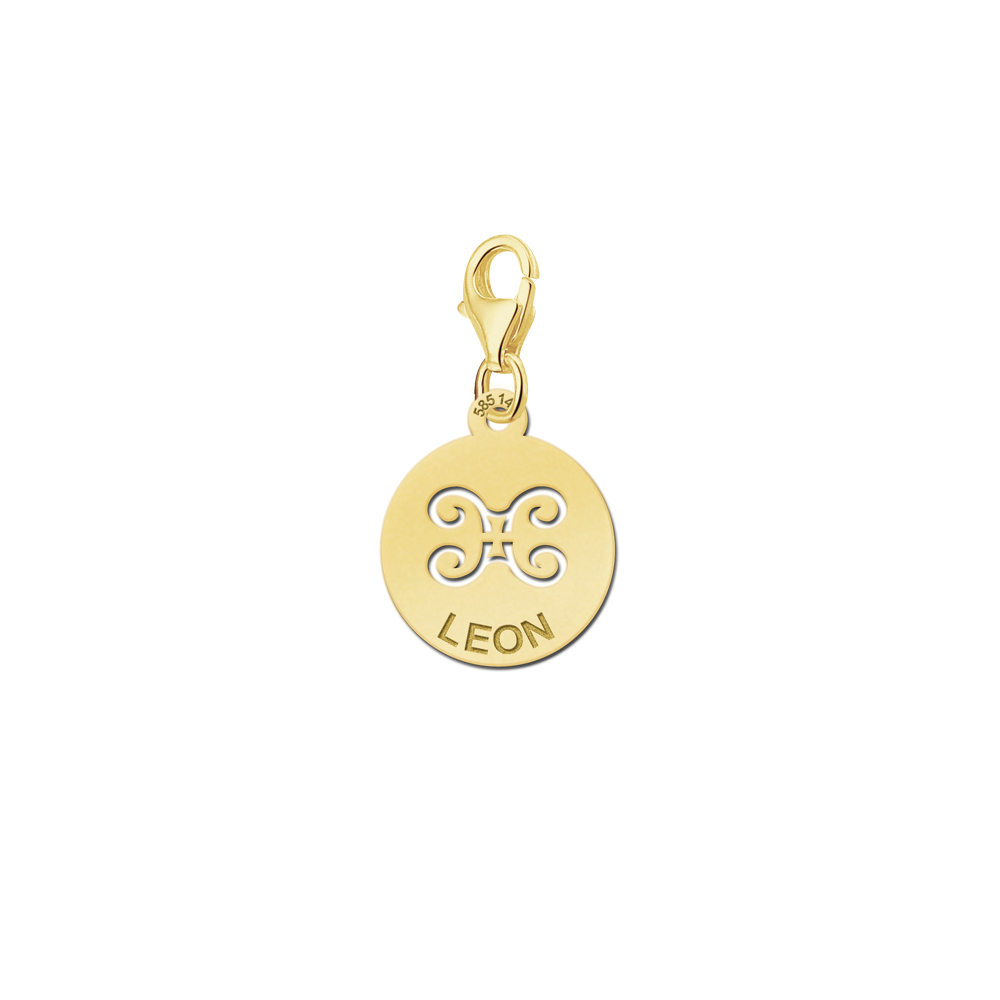 Gold Zodiac Charm, Gemini