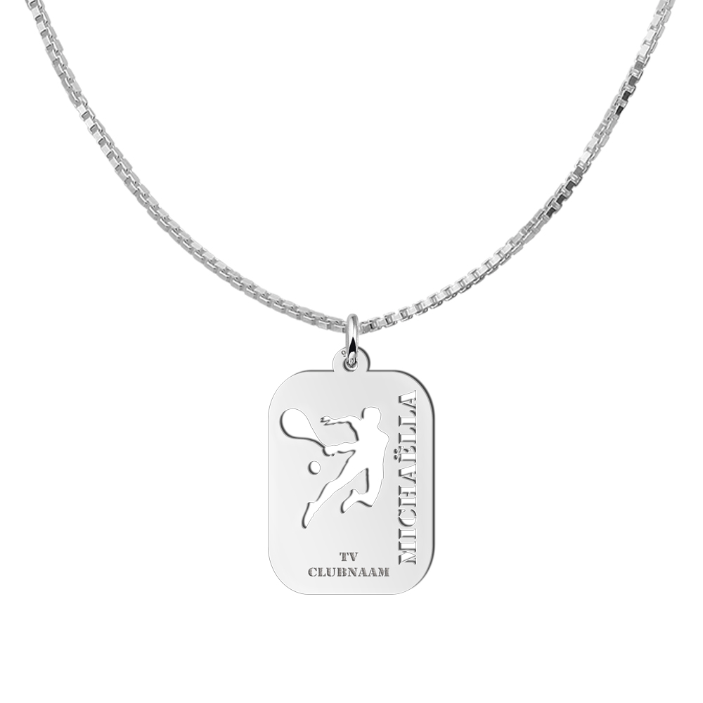 Silver tennis pendant