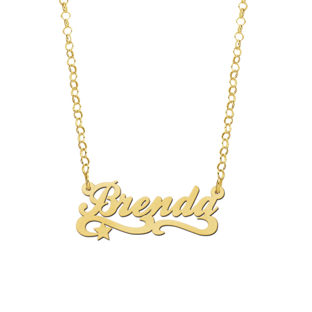 Gold Kids Name Necklace, Model Brenda