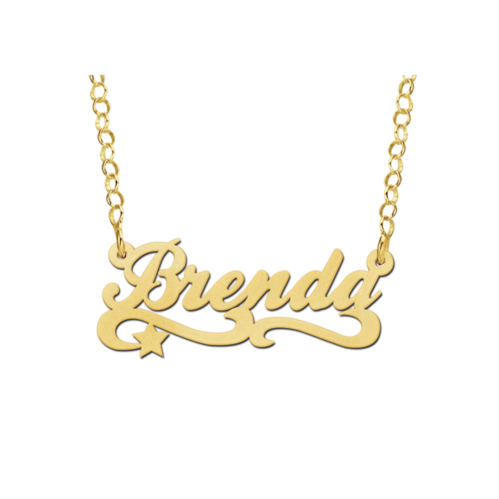 Gold Kids Name Necklace, Model Brenda