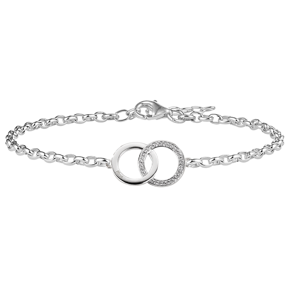 Zirconia circle bracelet with engraving