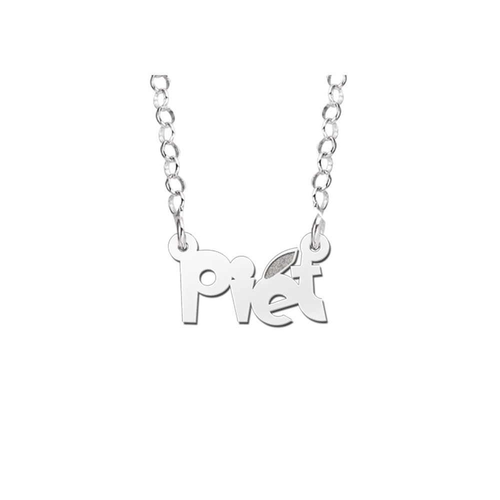 Silver Kids Name Necklace, model Piet