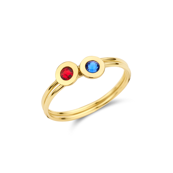 Gold ring with birthstone