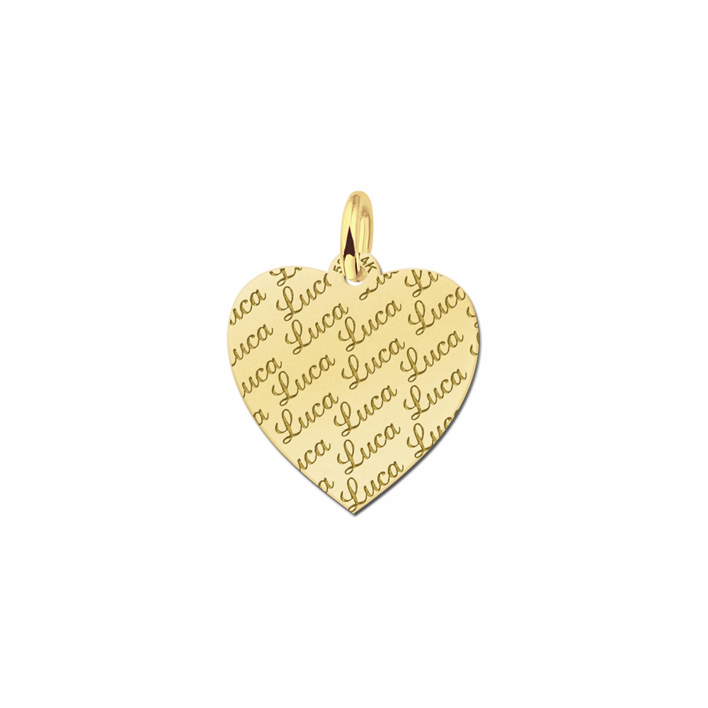 Gold Engraved Heart Necklace
