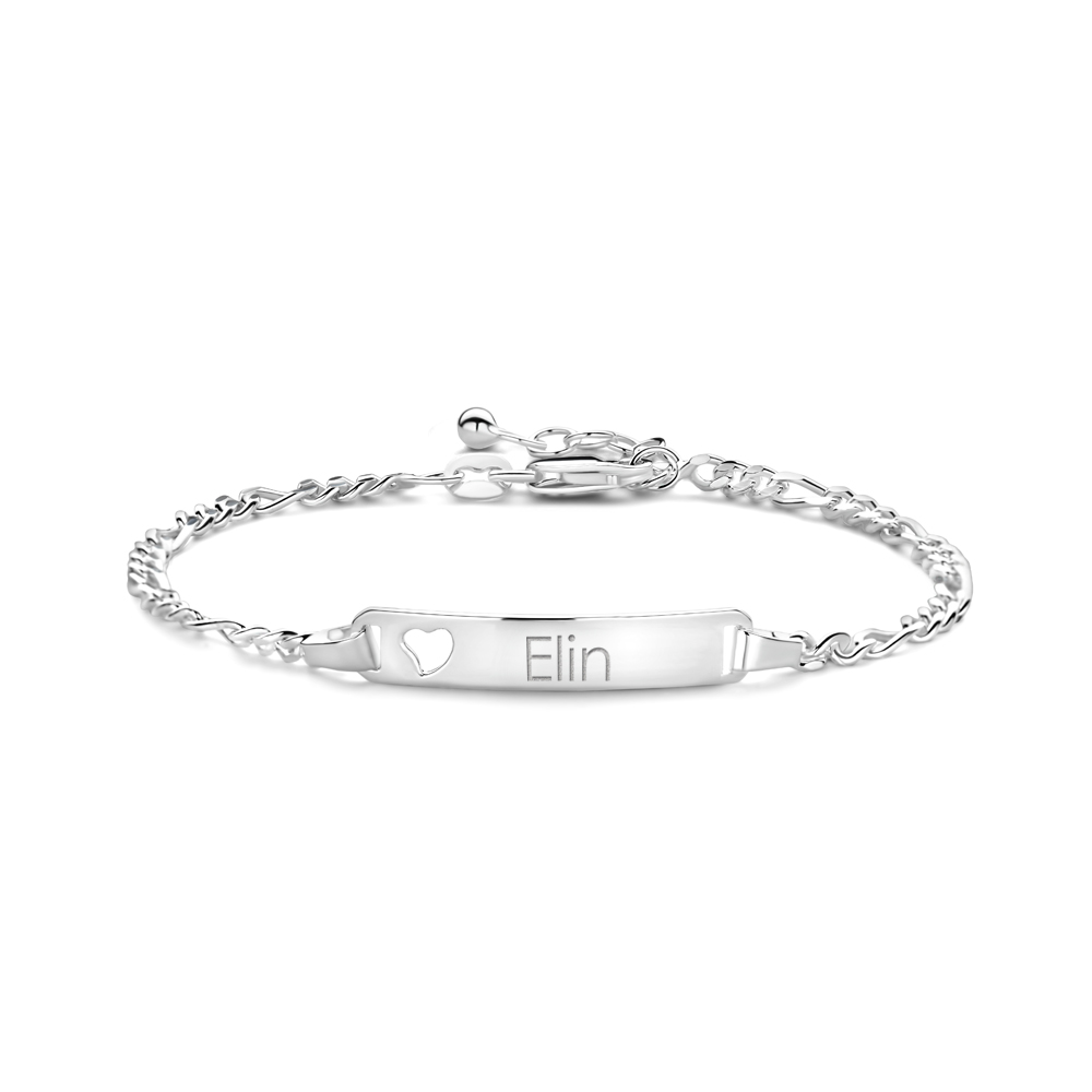 Engraving bracelet figaro in 925 sterling silver