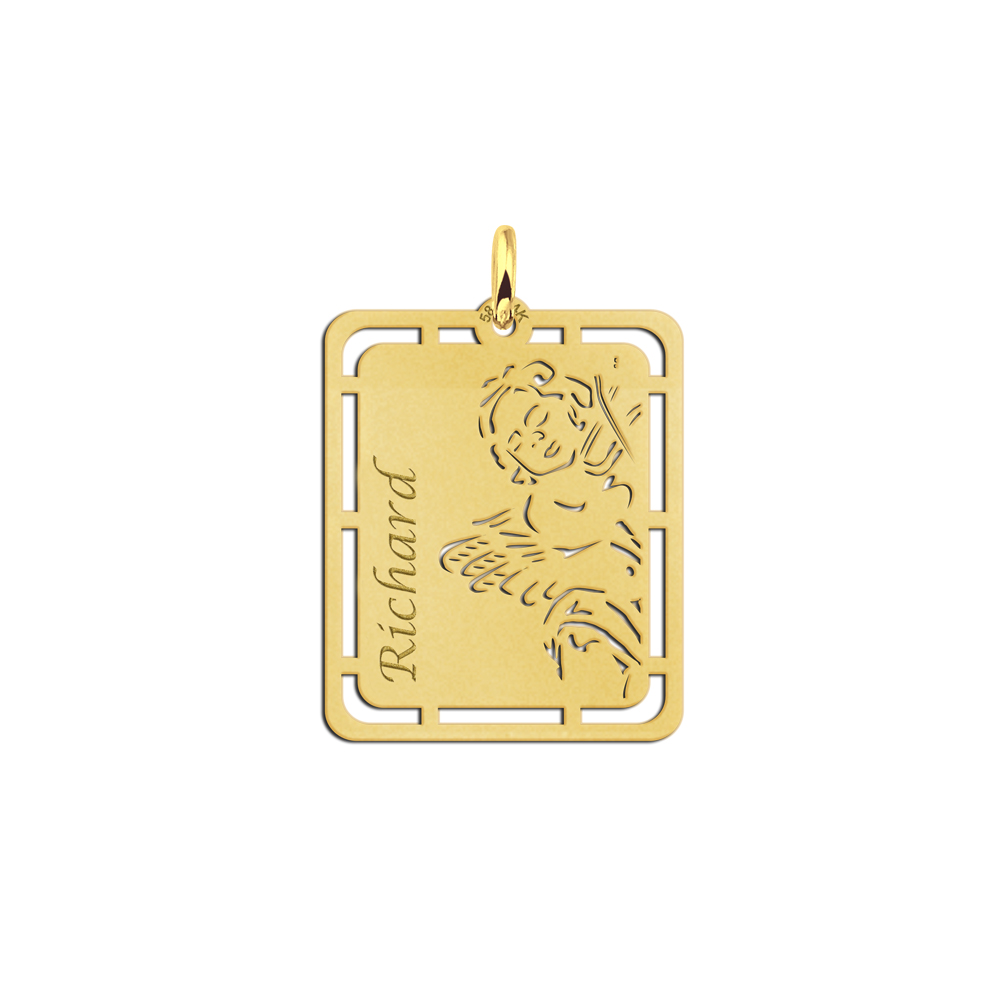 Gold Men's Pendant Angel