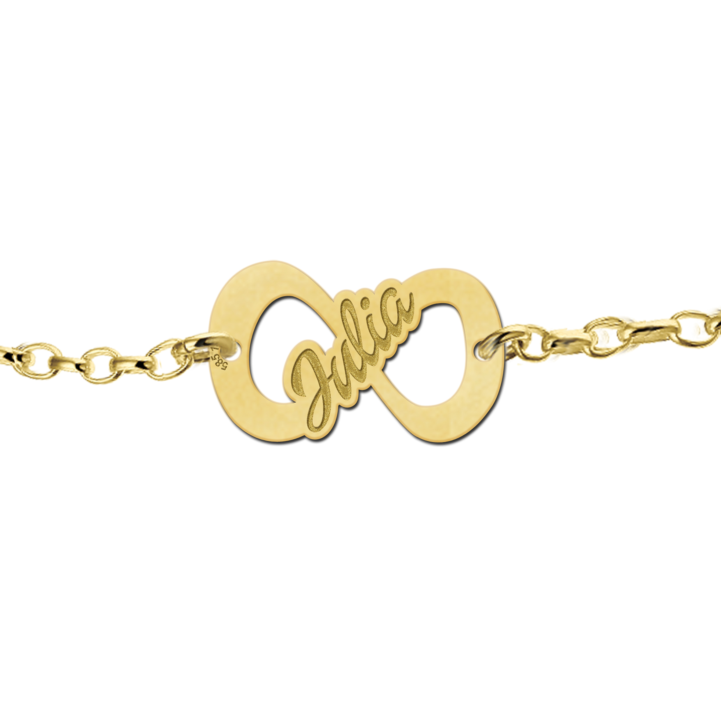 Golden infinity bracelet with name