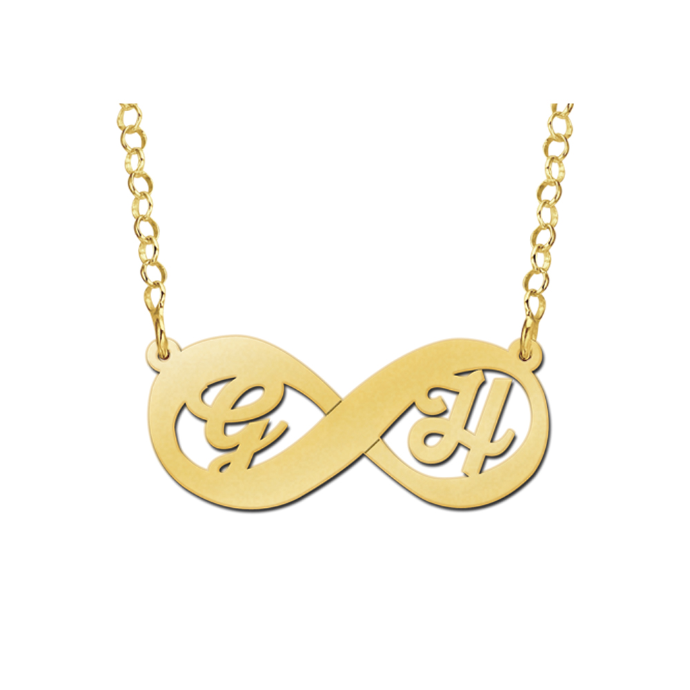 Gold Infinity Necklace with Initials
