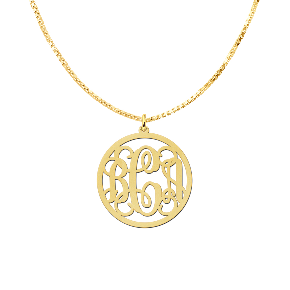 Gold Monogram Necklace, Large
