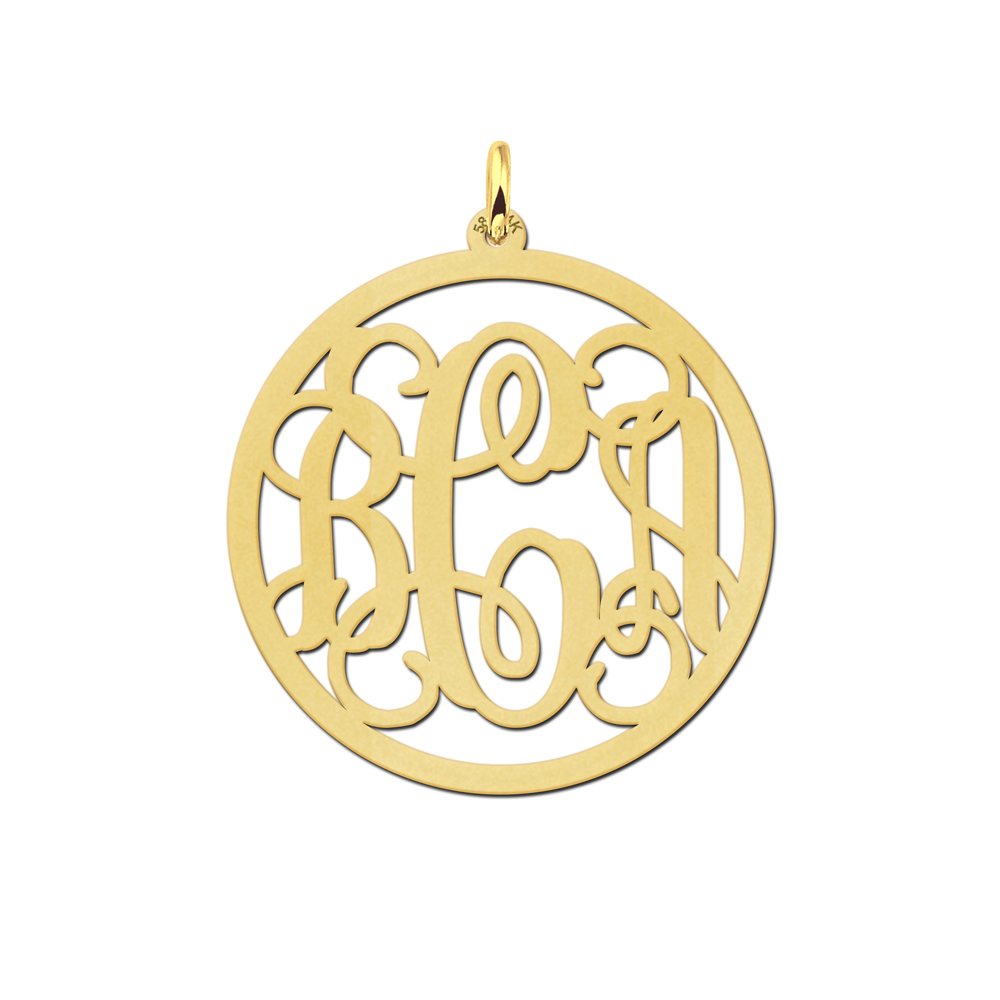 Gold Monogram Necklace, Large