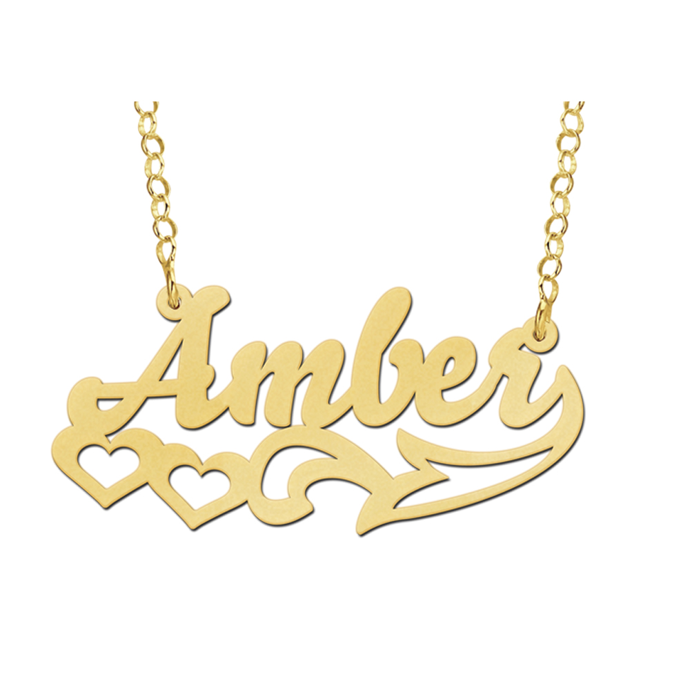Golden Name Necklace Model Amber
