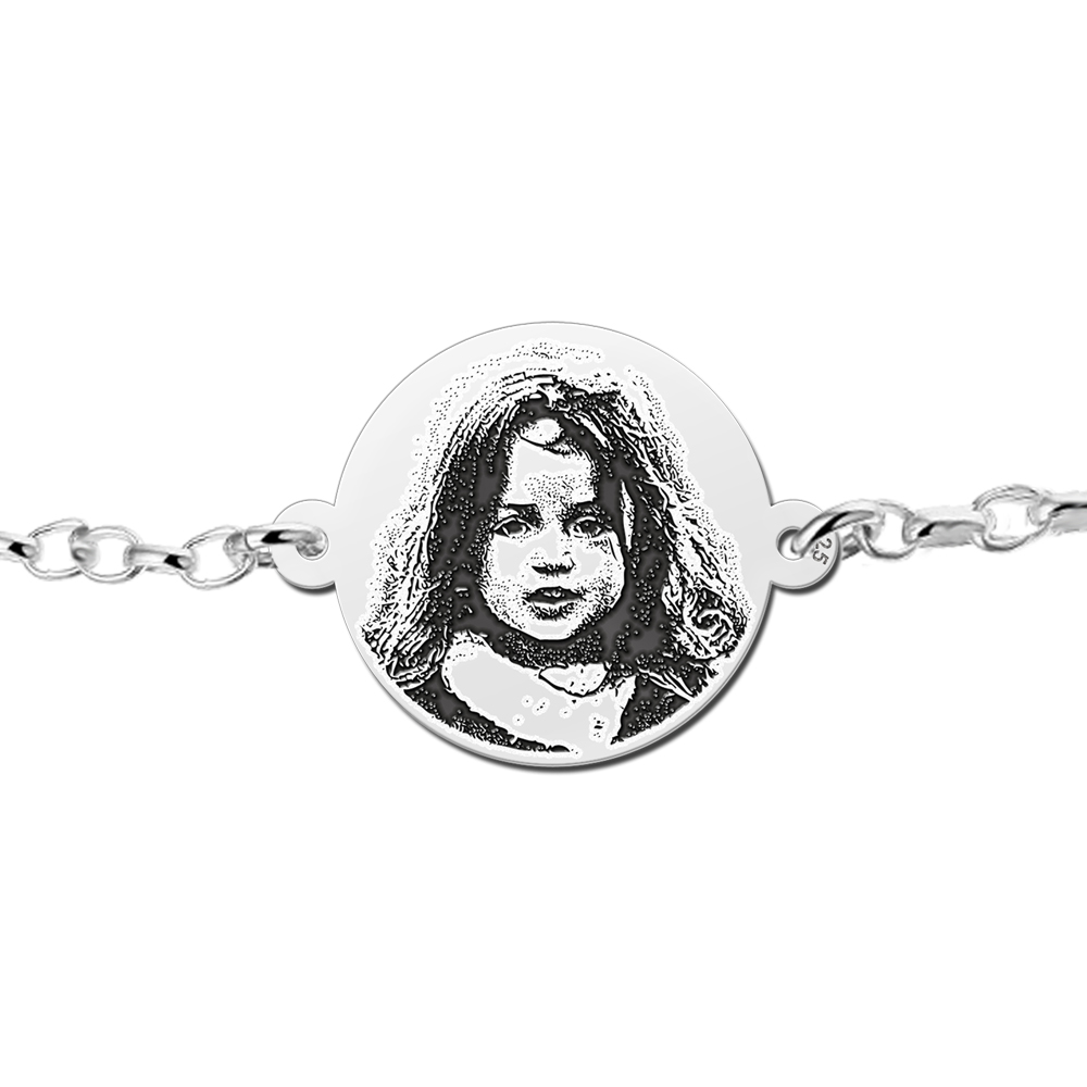 Silver Photo bracelet round