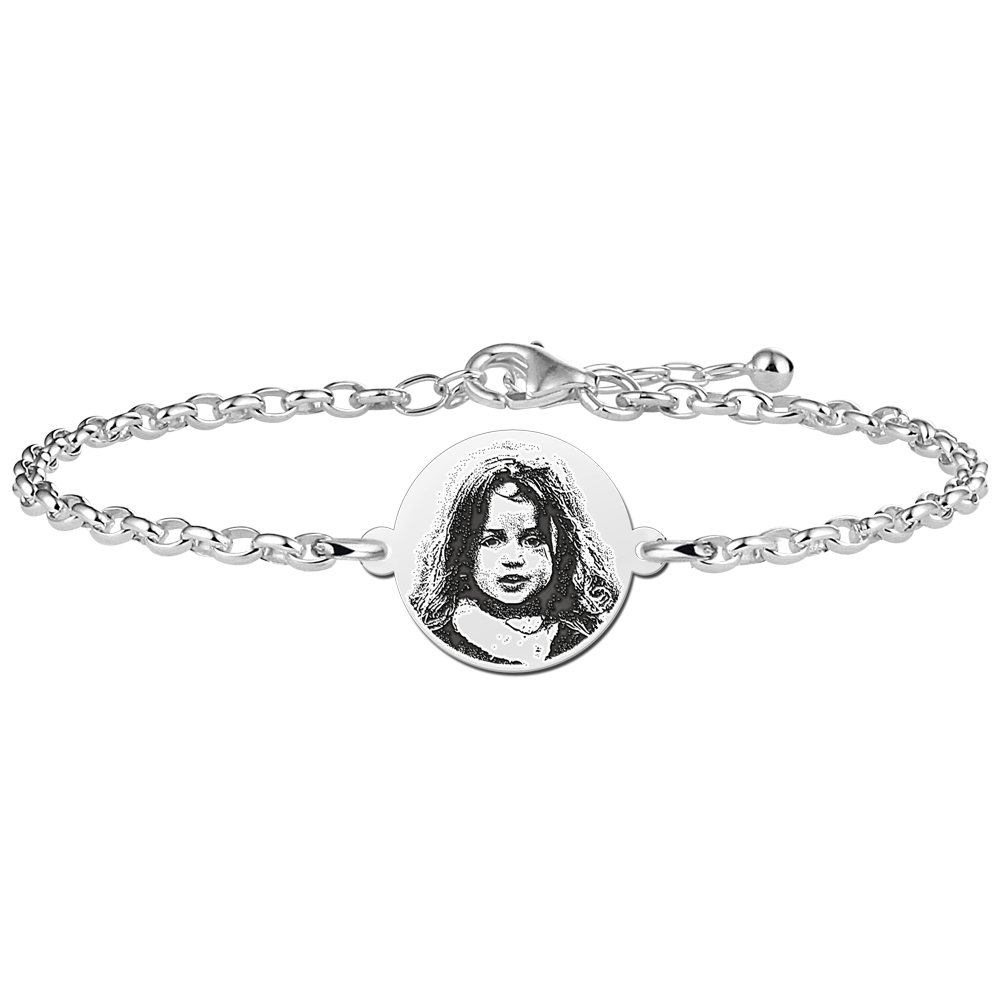 Silver Photo bracelet round