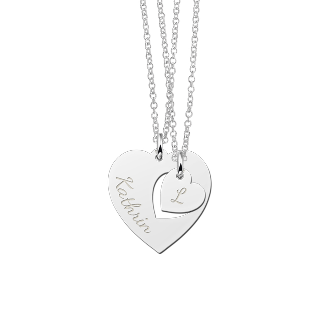 Silver friendship necklace heart