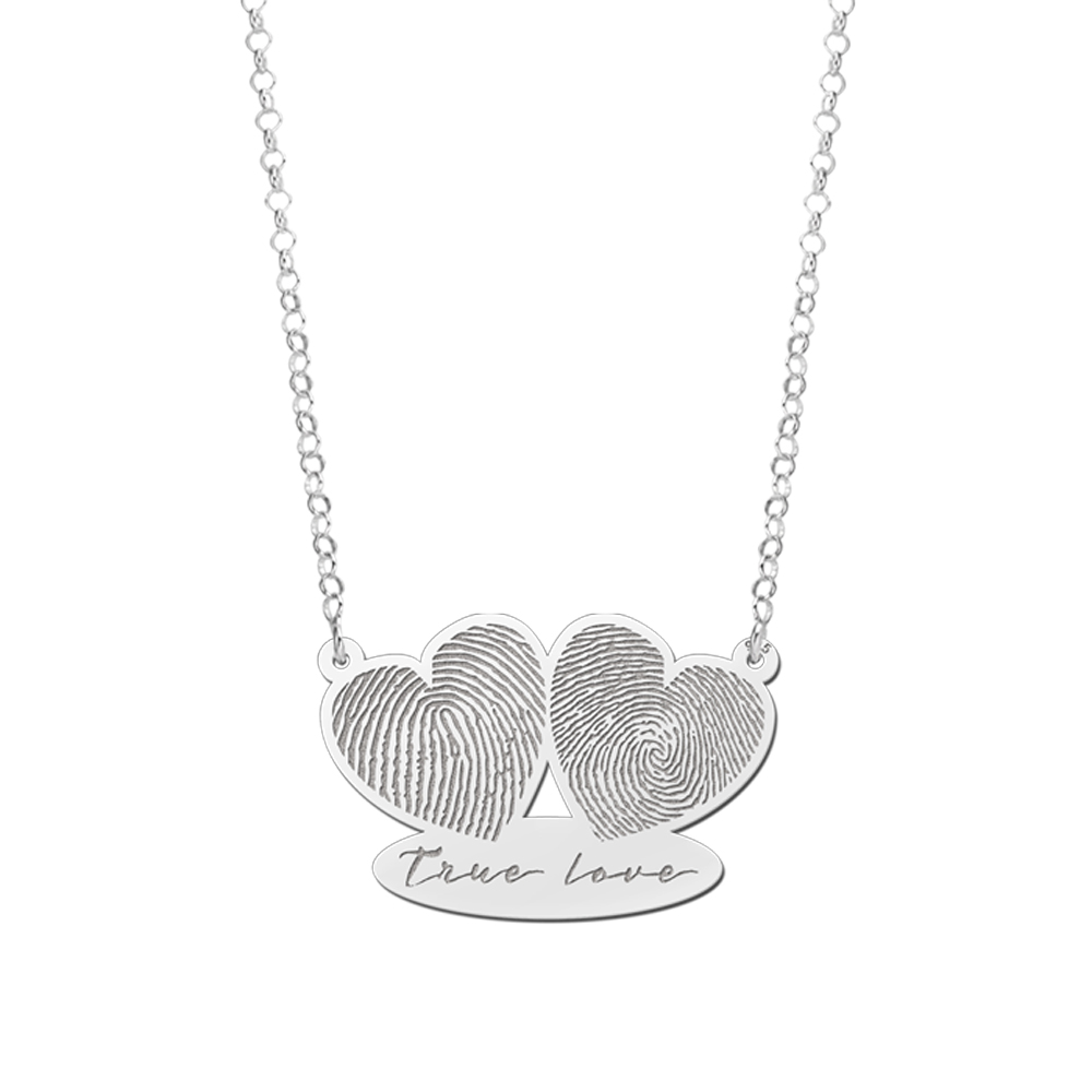Pendant with two fingerprint and own handwriting