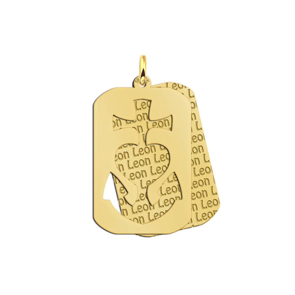 Silver namependant 2-pieces GHL dogtag