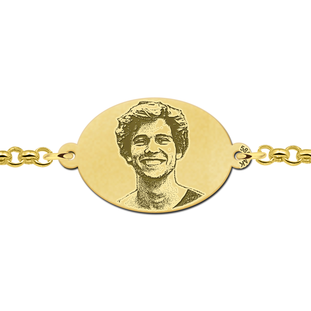 Golden photo bracelet oval