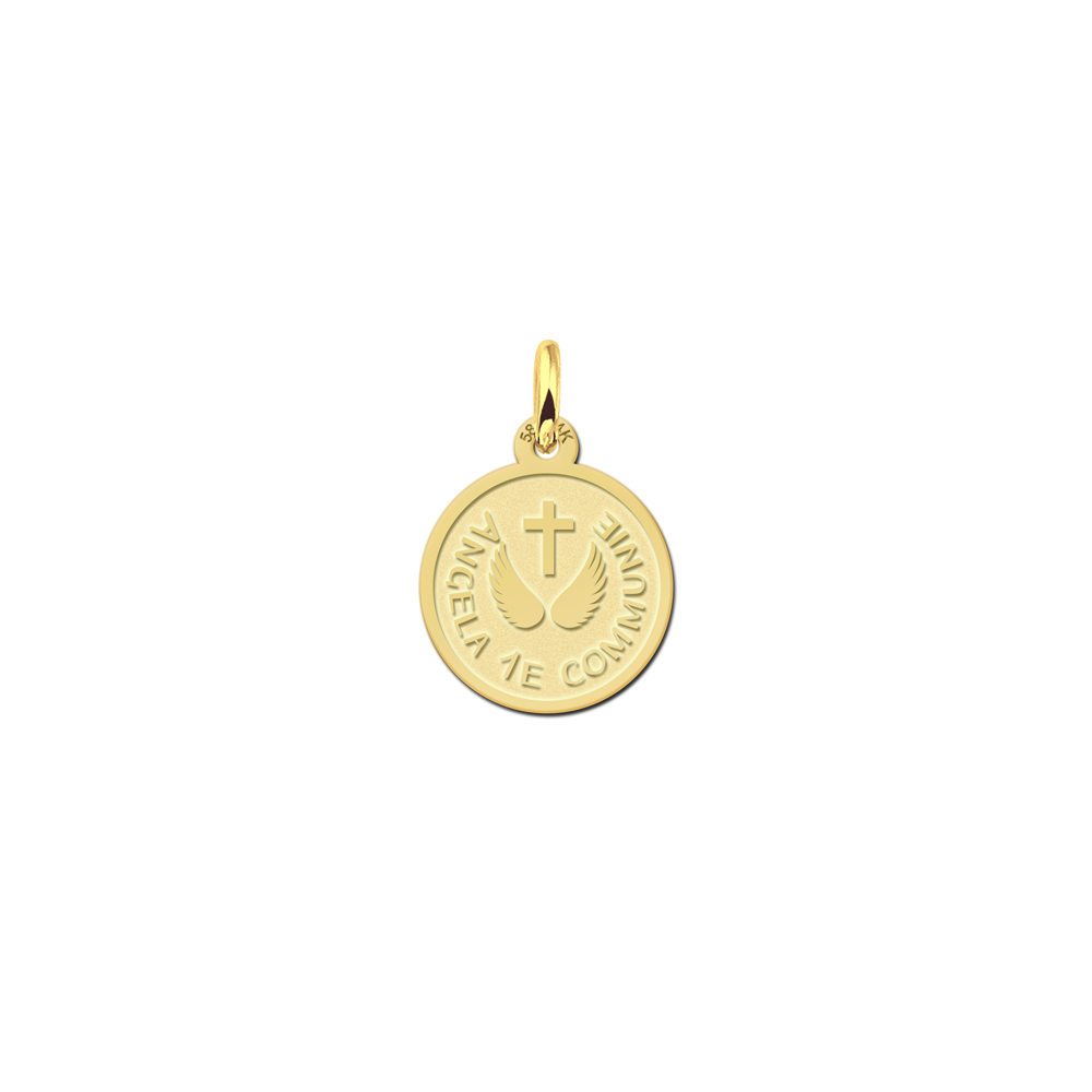 Golden pendant first holy communion