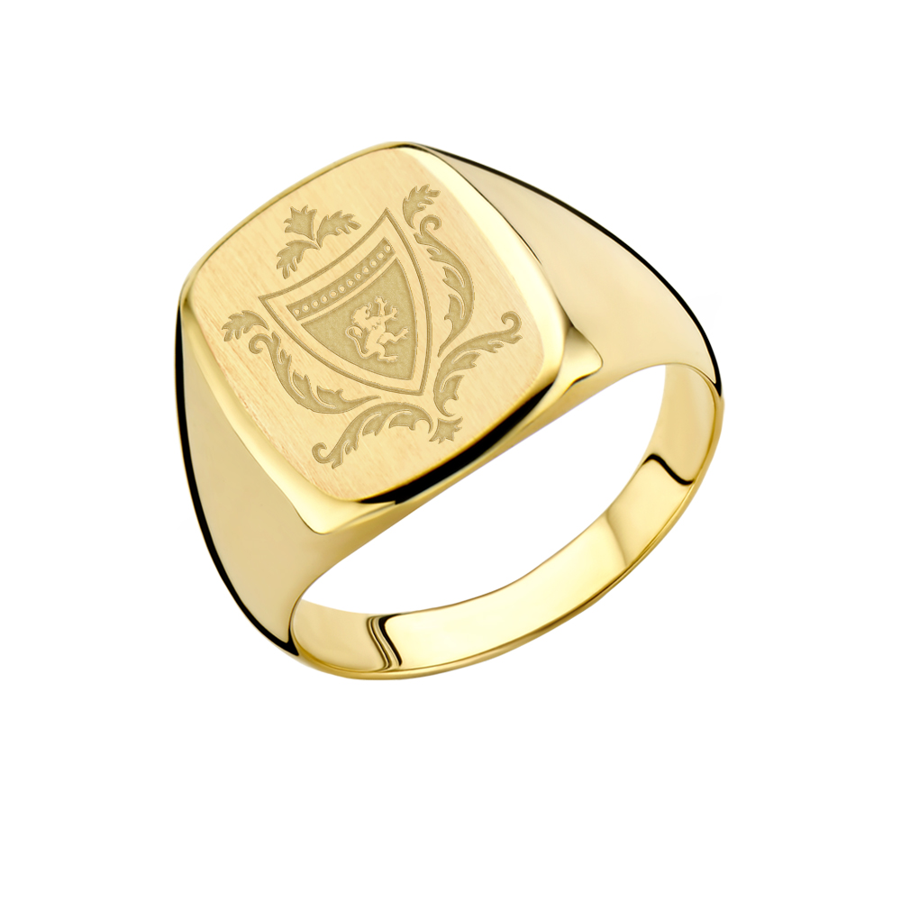 Family crest signet ring 14 carat gold