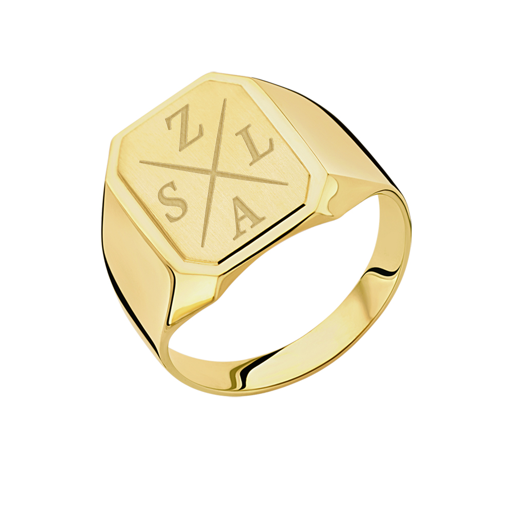 Signet ring 14 carat gold men