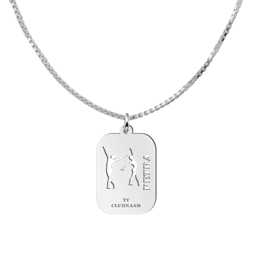 Silver gymnastics pendant