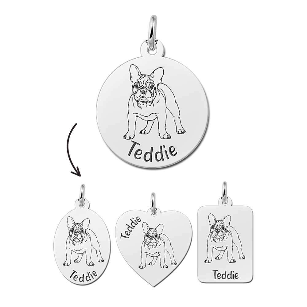 Silver pendant  French Bulldog