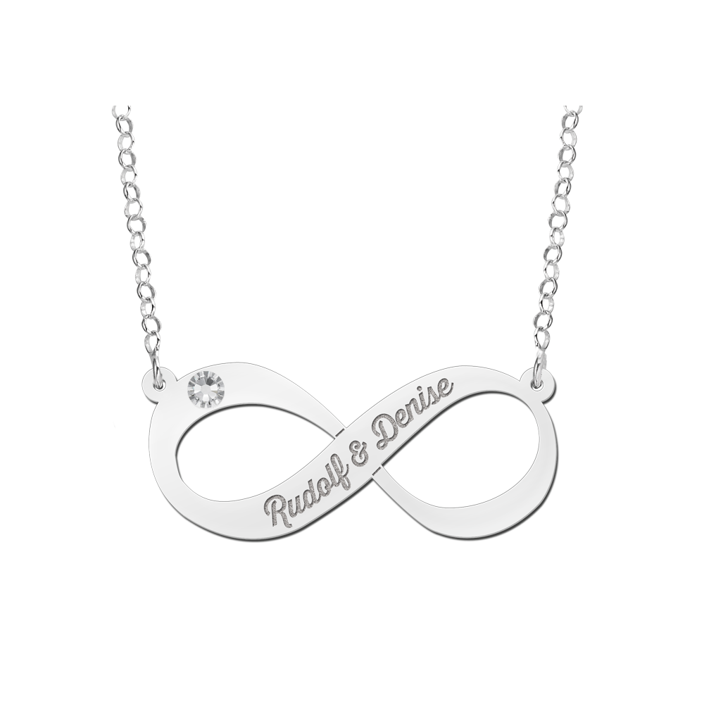 Silver Infinity Necklace With Zircon