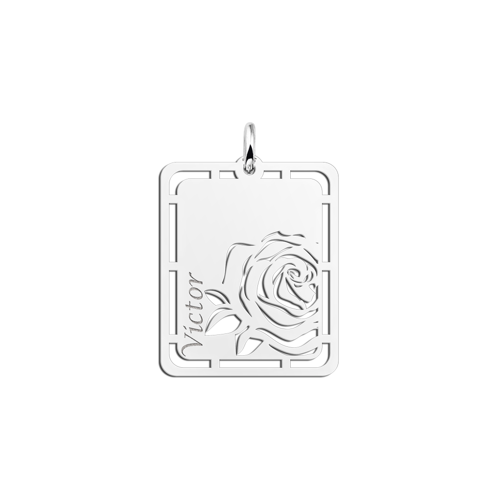 Silver Men's Pendant Rose