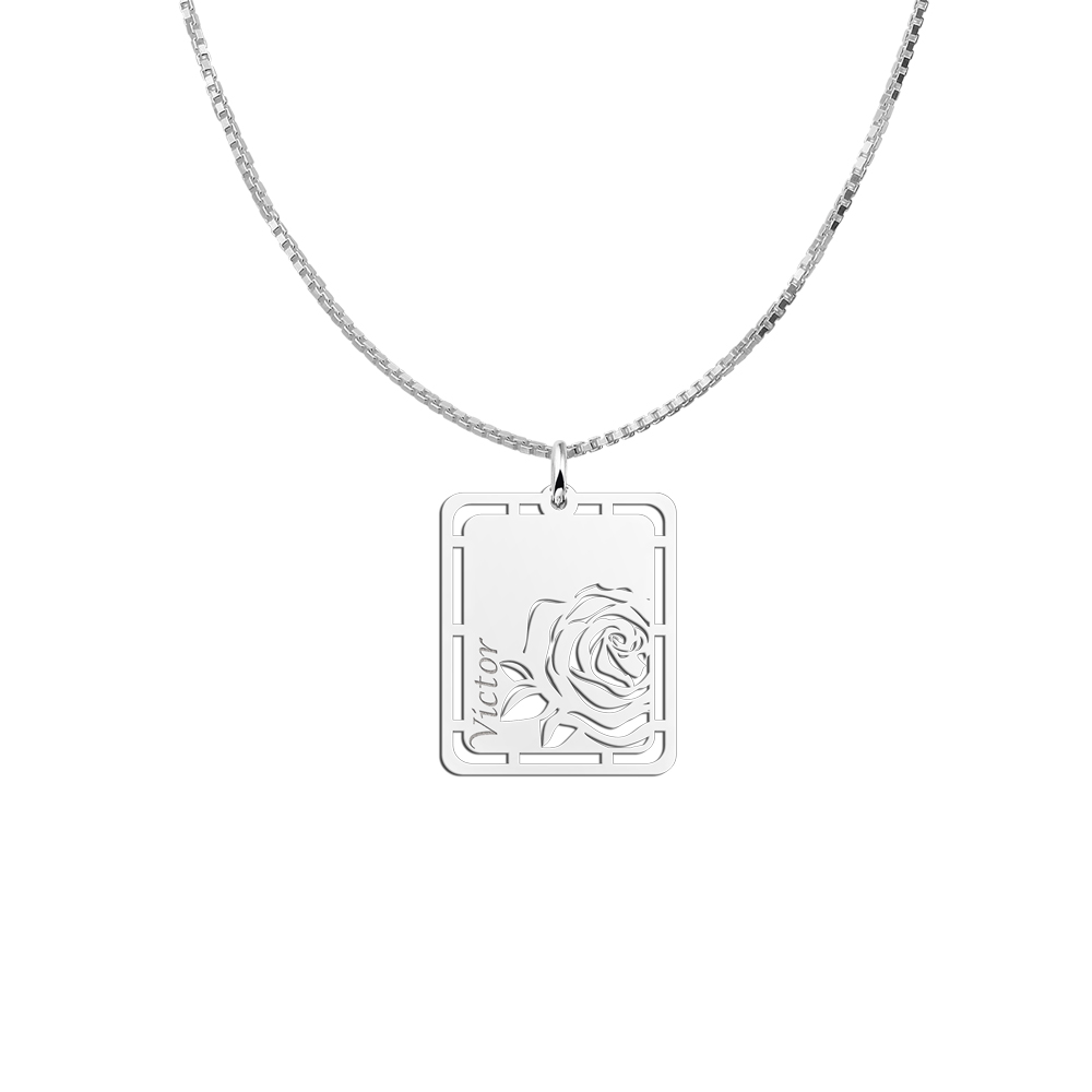 Silver Men's Pendant Rose