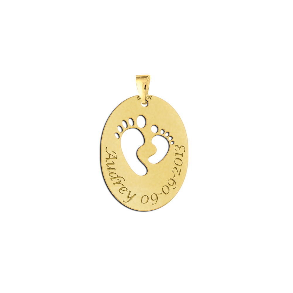 Golden Birth Pendant Babyfeet