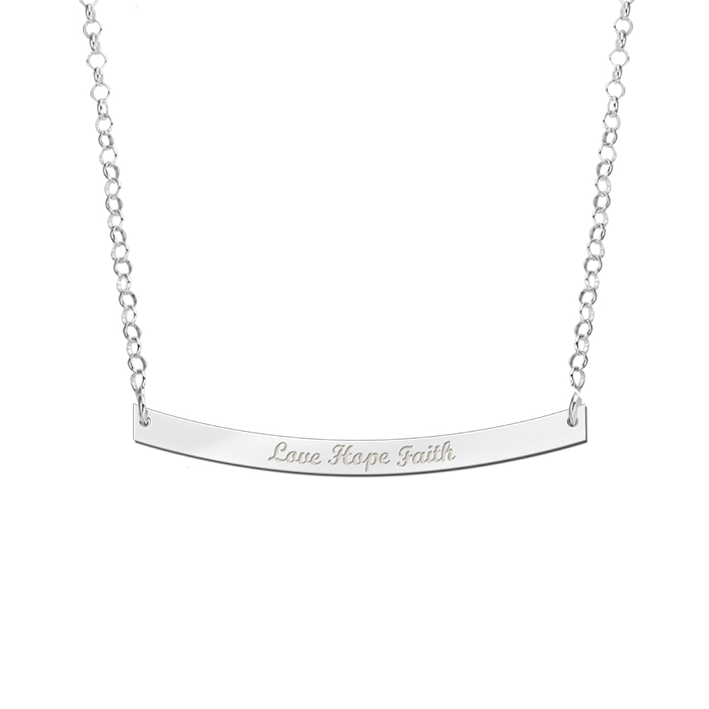Silver Bar necklace rounded