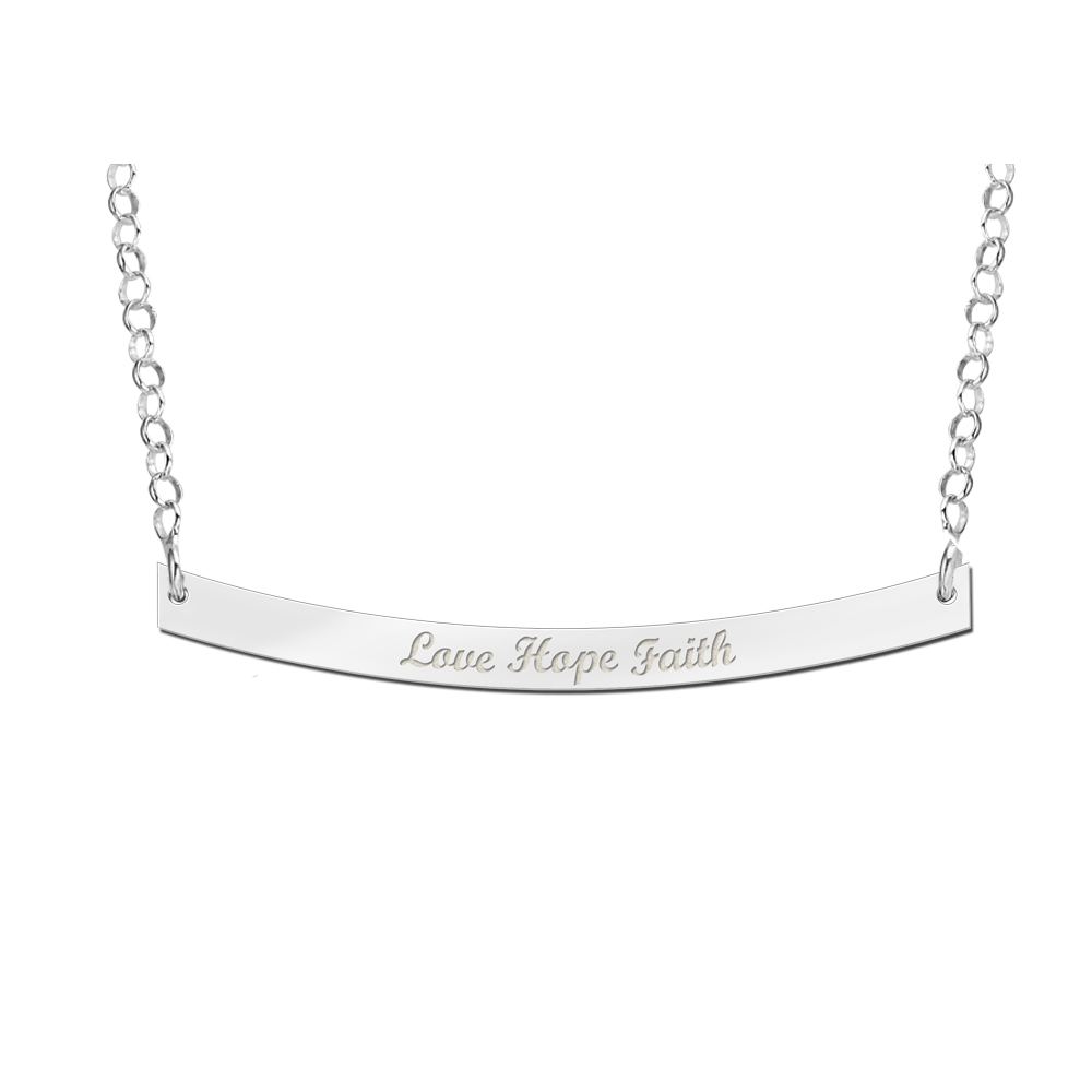 Silver Bar necklace rounded