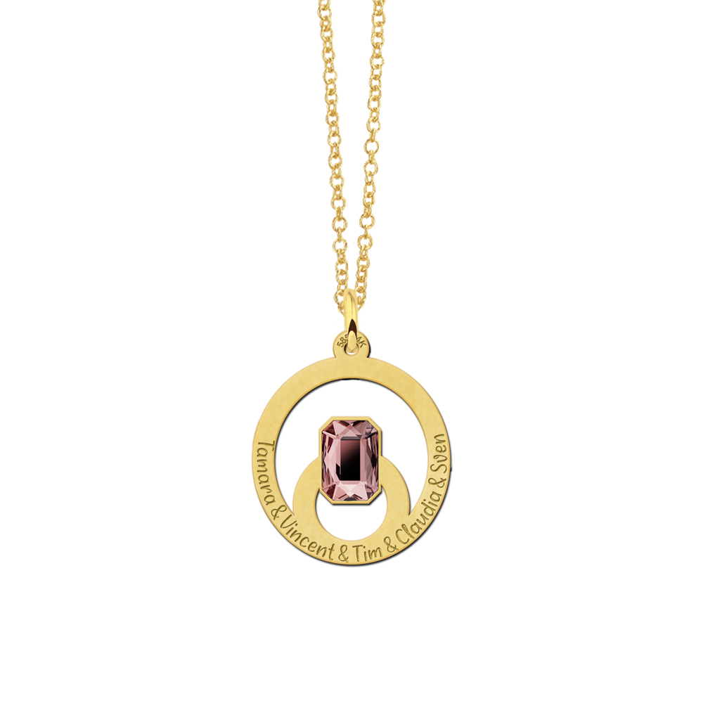 Golden pendant with baguette stone