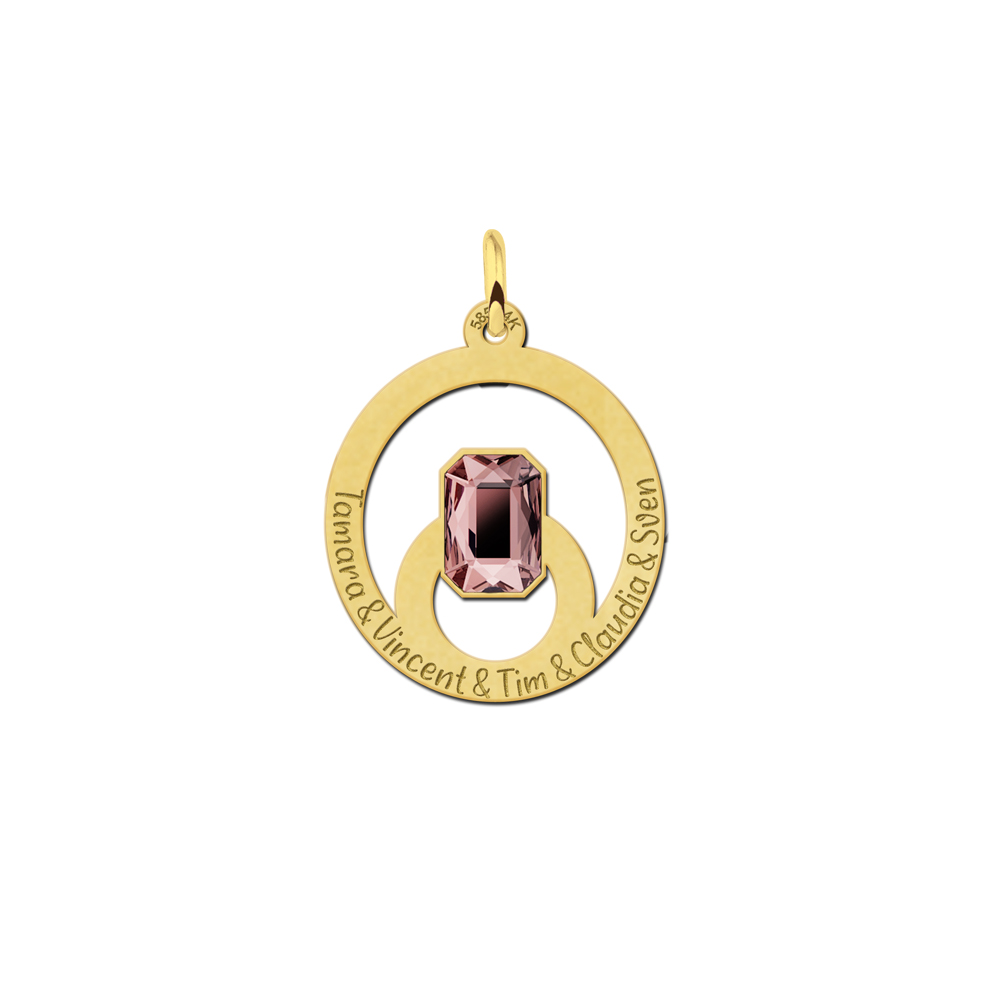 Golden pendant with baguette stone