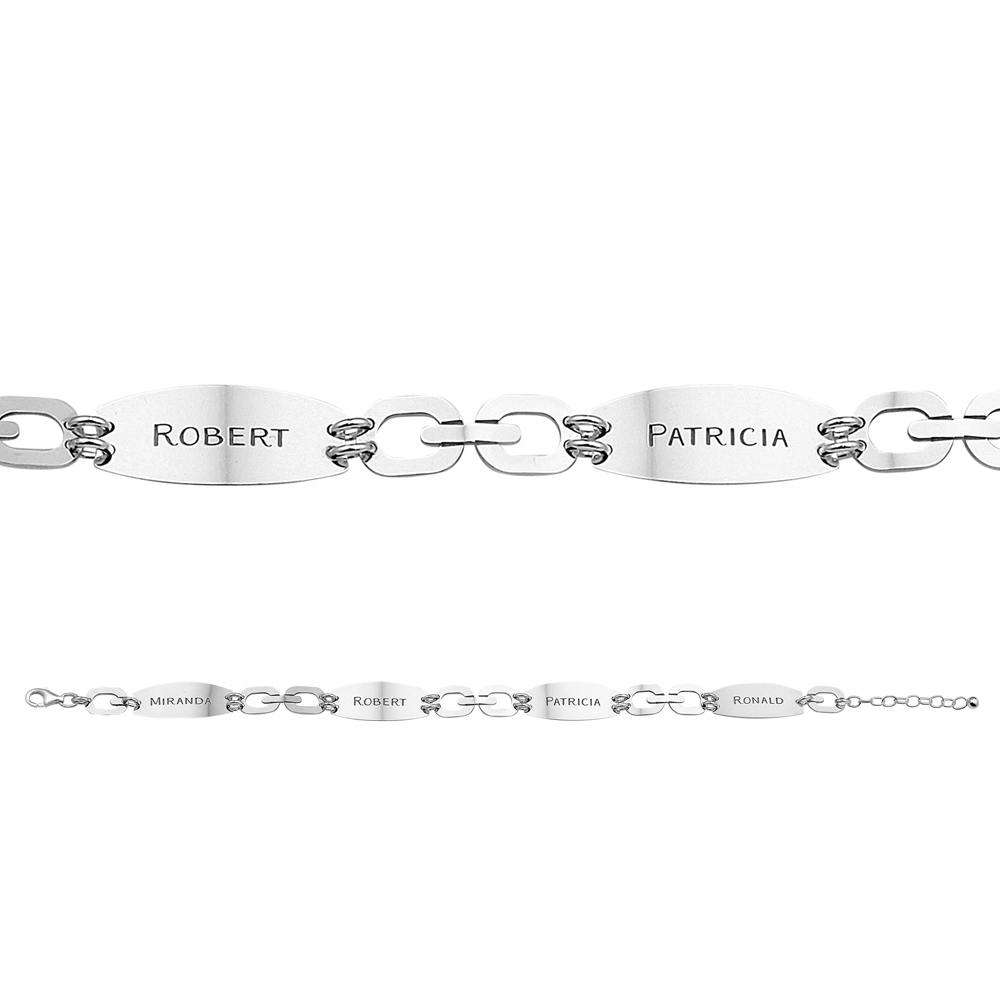 Silver bracelet with oval links