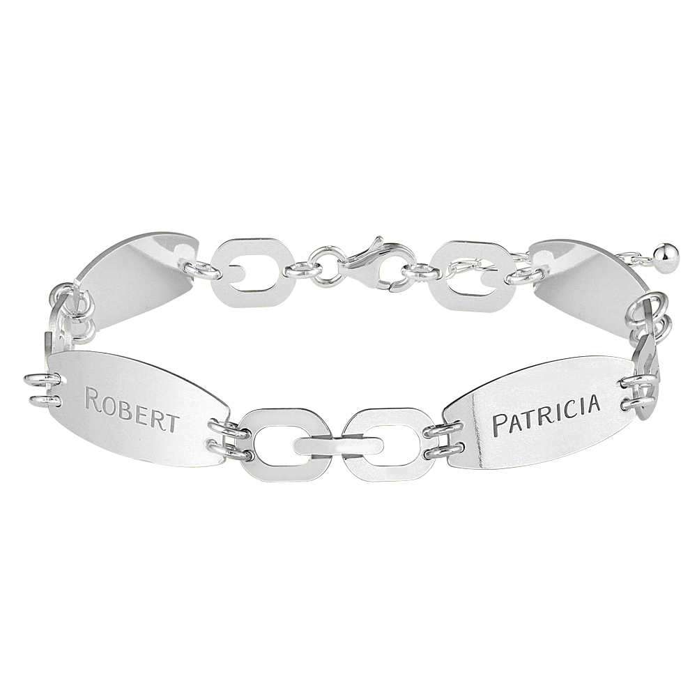 Silver bracelet with oval links