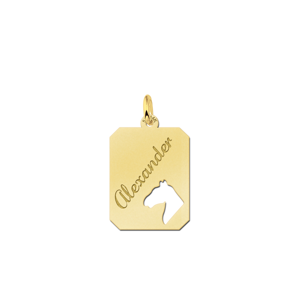 Gold Engraved Nametag Horseshead